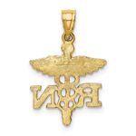 14k Diamond-cut RN Registered Nurse Pendant - Image 3