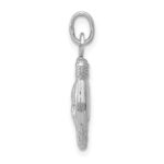 14K White Gold 3-D Rock On Sign Charm - Image 2