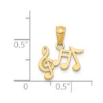 14k Polished Music Notes and Treble Clef Pendant - Image 4