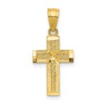 14k Diamond-cut with -X- Center Cross Pendant