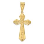 14k Diamond-cut Nugget Center Cross Pendant - Image 3