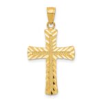 14k Diamond-cut Latin Cross Pendant