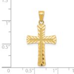 14k Diamond-cut Latin Cross Pendant - Image 4
