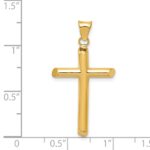 14k Polished Tube Cross Pendant - Image 3