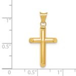14k Polished Tube Cross Pendant - Image 4
