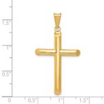 14k Polished Tube Cross Pendant - Image 3