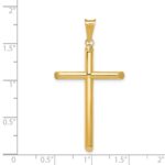 14k Polished Tube Cross Pendant - Image 4
