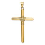 14K Polished with Center Wrap Tube Cross Pendant - Image 3