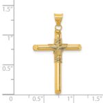 14K Polished with Center Wrap Tube Cross Pendant - Image 3