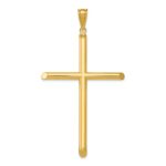 14k Large Polished Tube Cross Pendant