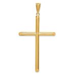 14k Large Polished Tube Cross Pendant