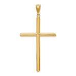 14k Large Polished Tube Cross Pendant - Image 4