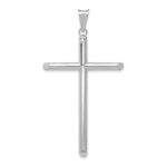 14k White Gold Polished Tube Cross Pendant