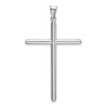 14k White Gold Polished Tube Cross Pendant - Image 3