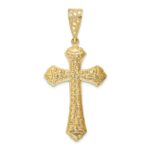 14k Diamond-cut Budded Cross Pendant - Image 3