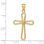 14k Polished Rounded Cross with -X- Center Pendant - Image 4
