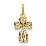 14k Diamond-cut Polished Small Cross Pendant - Image 4
