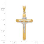 14k Two-Tone Polished Crucifix Pendant - Image 4