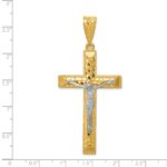 14k Two-tone Diamond-cut Crucifix Pendant - Image 2