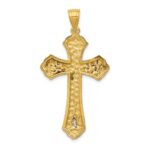 14k Two-tone Diamond-cut Passion Crucifix Pendant - Image 4