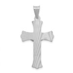 14k White Gold Crucifix Pendant - Image 4