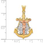 14k Tri-Color Mariner Crucifix Pendant - Image 3
