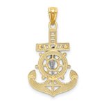 14k and White Rhodium Polished Mariners Crucifix Pendant - Image 3