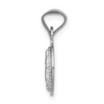 14k White Gold Polished Diamond-cut Semi-solid Our Lady Of Guadalupe Round Pendant - Image 2