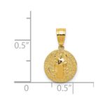 14k Polished San Benito Medal Solid 2-Sided Small Round Pendant - Image 3