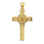 14k Polished San Benito Solid 2-Sided Crucifix Pendant - Image 4