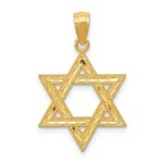14k Diamond-cut Polished Star of David Pendant