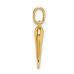 14k Hollow Italian Horn Pendant - Image 2