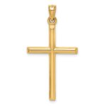 14k Hollow Diamond-cut Cross Pendant - Image 3