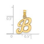 14KY Script Letter B Initial Pendant - Image 3