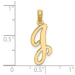 14KY Script Letter J Initial Pendant - Image 3