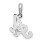 14KW White Gold Script Letter A Initial Pendant - Image 4