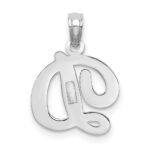 14KW White Gold Script Letter D Initial Pendant - Image 4