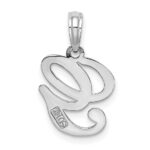 14KW White Gold Script Letter G Initial Pendant - Image 4