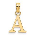 14KY Polished Block Letter A Initial Pendant - Image 4