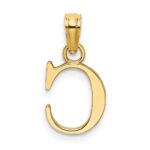 14KY Polished Block Letter C Initial Pendant - Image 4