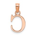 14K Rose Gold Polished Block Letter C  Initial Pendant - Image 3
