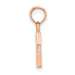14K Rose Gold Polished Block Letter E Initial Pendant - Image 2