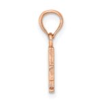14K Rose Gold Polished Block Letter F Initial Pendant - Image 2