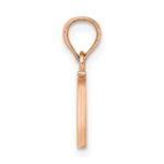 14K Rose Gold Polished Block Letter W Initial Pendant - Image 2