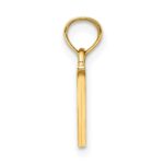 14K Polished Block Letter V Initial Pendant - Image 2