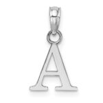 14KW Polished Block Letter A Initial Pendant - Image 4
