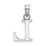 14K White Gold Polished Block Letter L Initial Pendant - Image 4