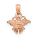 14K Rose Gold Textured Mini Butterfly Charm - Image 4