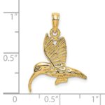 14K Textured Hummingbird Flying Charm - Image 3