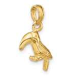14K 3-D Textured/Polished Toucan Bird Charm - Image 5